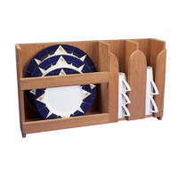 Teak Plate and Cup Rack